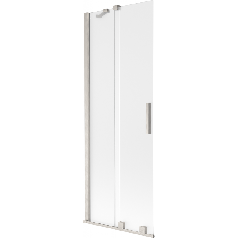 Mexen Velar dviejų dalių stumdomas dušo ekranas 75 x 150 cm, šalna, šlifuotas nikelis - 896-075-000-31-97
