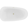 Mexen Giada laisvai pastatoma vonia 170 x 90 cm, balta blizgi, auksinis matinatas persipylimas - 52741709000-55