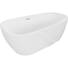Mexen Giada laisvai pastatoma vonia 170 x 90 cm, balta blizgi, auksinis matinatas persipylimas - 52741709000-55