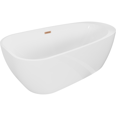 Mexen Giada laisvai stovinti vonia 170 x 90 cm, blizgi balta, matinė varinė perpylimo anga - 52741709000-65