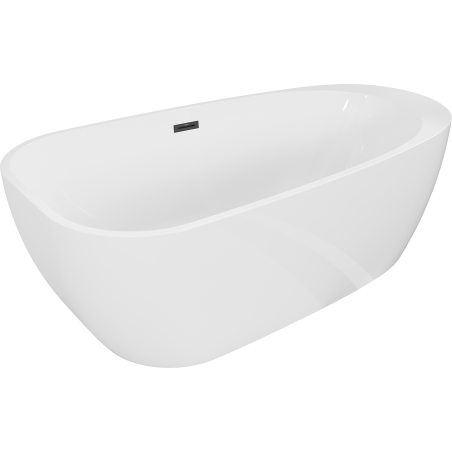 Mexen Giada laisvai stovinti vonia 170 x 90 cm, blizgi balta, juodas perpylimas - 52741709000-70