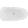 Mexen Giada laisvai pastatoma vonia 170 x 90 cm, blizgi balta, matinio nikelio perpildymas - 52741709000-97