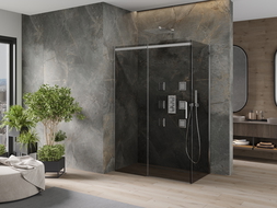 Mexen Omega stumdoma dušo kabina 150 x 80 cm, Grafito, Chromo - 825-150-080-01-40