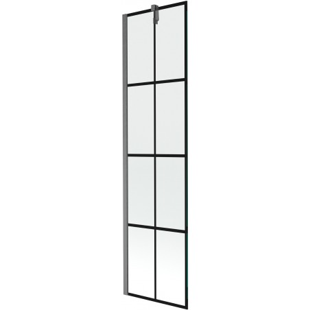 Mexen Next 1-durų vonios pertvara 50 x 150 cm, juodas tinklelis, šukuotas pistoletų pilkumas - 895-050-000-00-77-66