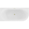 Mexen Gia laisvai stovinti kampinė, rifliuota vonia 150 x 75 cm, balta blizgi, auksinis šepetys - 52701507500L-55