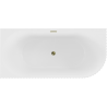 Mexen Gia laisvai stovinti kampinė rifliuota vonia kairė 170 x 80 cm, balta matinė, persipylimas auksinis - 52701708001L-50