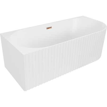 Mexen Gia laisvai pastatoma vonia su bronzine faktūra, kairėn nukreipta, 170 x 80 cm, matine balta, perteklinis vanduo