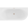 Mexen Gia laisvai stovinti kampinė rifliuota kairė 170 x 80 cm, matinė balta, perteklius šlifuotas varis - 52701708001L-65