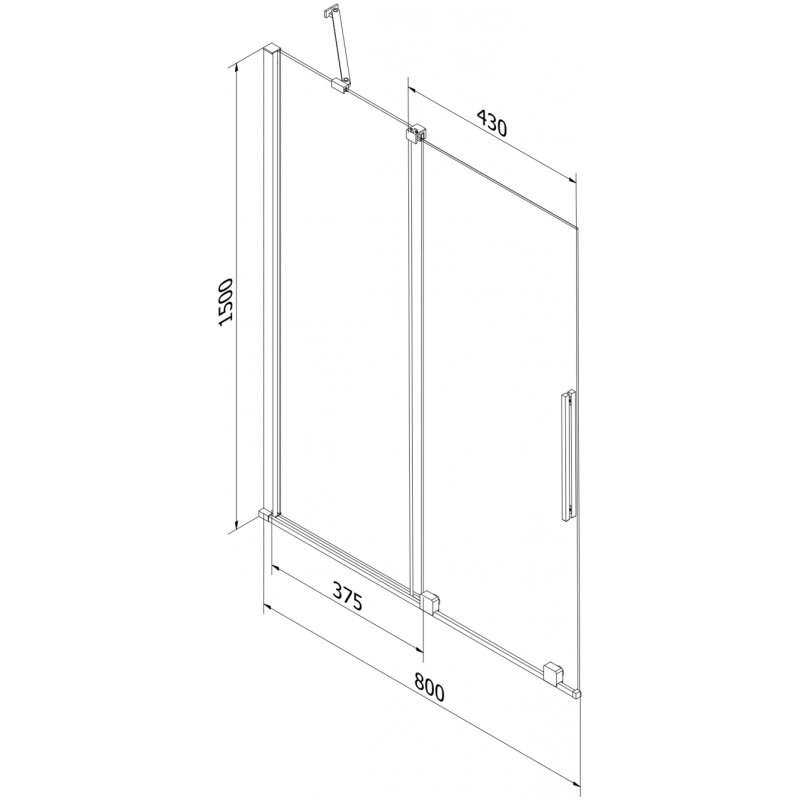 Mexen Velar 2 dalių nustumiamas vonios sienelė 80 x 150 cm, matinė, auksinė - 896-080-000-31-50