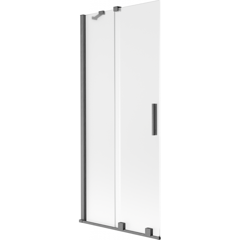 Mexen Velar vonios dušo užuolaida 2 dalių, stumdoma 80 x 150 cm, matinė, pilkai šlifuota - 896-080-000-31-66