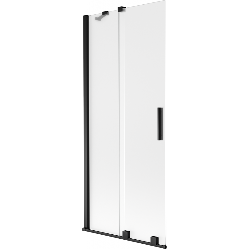 Mexen Velar dviejų durų slankiojantis vonios užuolaida 80 x 150 cm, matinė, juoda - 896-080-000-31-70