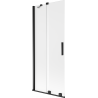 Mexen Velar dviejų durų slankiojantis vonios užuolaida 80 x 150 cm, matinė, juoda - 896-080-000-31-70