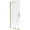 Mexen Velar dviejų dalių stumdomas vonios ekrano pertvara 85 x 150 cm, matinis, auksinis šlifuotas - 896-085-000-31-55