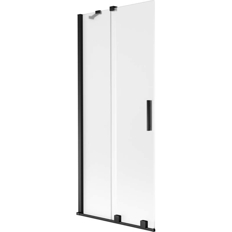 Mexen Velar dviejų dalių slankioji vonios širma 85 x 150 cm, matinė, juoda - 896-085-000-31-70