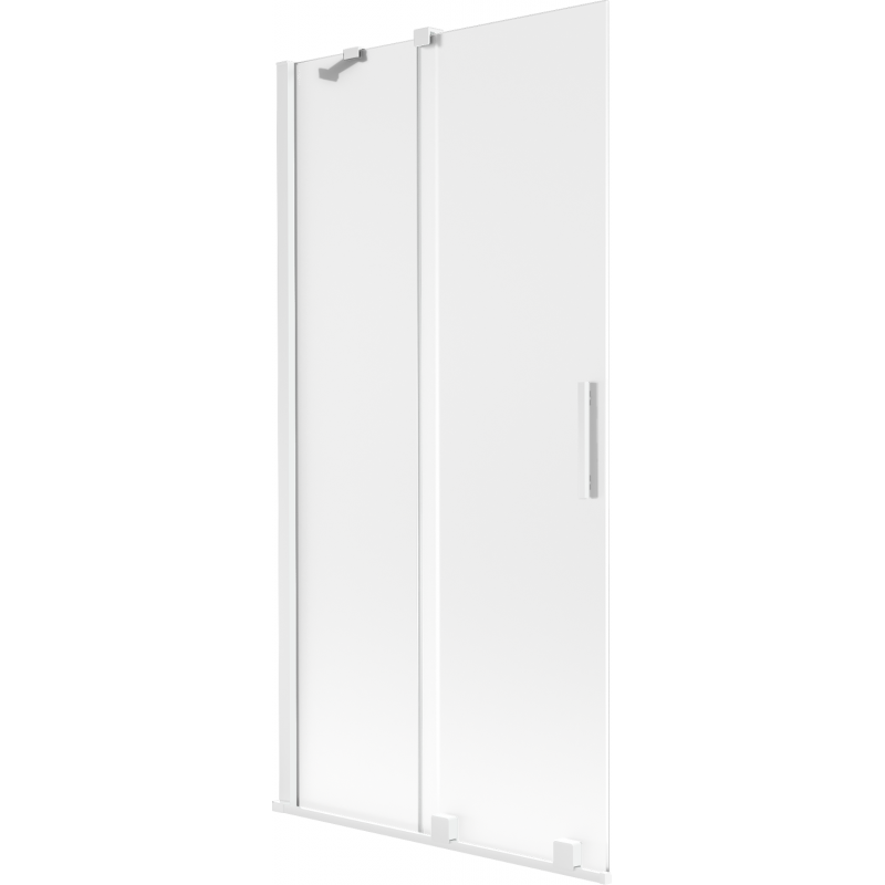 Mexen Velar dviejų dalių stumdomos dušo durys 90 x 150 cm, matinės, baltos - 896-090-000-31-20