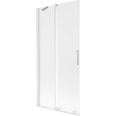 Mexen Velar dviejų dalių stumdomos dušo durys 90 x 150 cm, matinės, baltos - 896-090-000-31-20