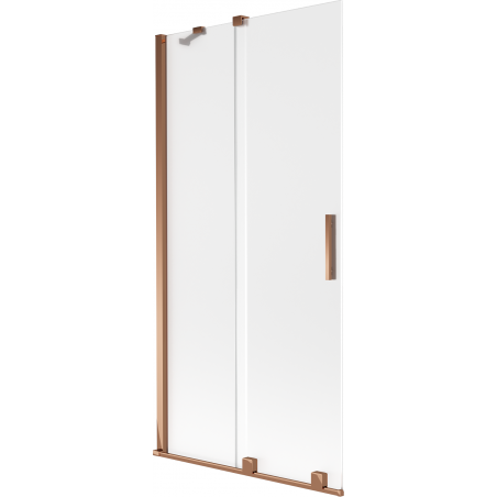 Mexen Velar dviejų dalių stumdomas vonios pertvaras 95 x 150 cm, matinė, rožinis auksas - 896-095-000-31-60