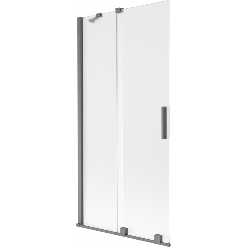 Mexen Velar dviejų dalių stumdomas vonios ekrano sienelė 95 x 150 cm, matinis, šlifuotas gun gray - 896-095-000-31-66