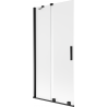 Mexen Velar dviejų dalių stumdomas vonios kambario pertvaras 95 x 150 cm, matinis, juodas - 896-095-000-31-70