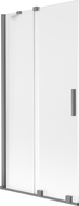Mexen Velar dviejų dalių slankiojantis vonios ekranas 95 x 150 cm, matinė, ginklų metalas - 896-095-000-31-95