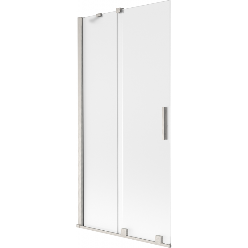 Mexen Velar 2-jų dalių stumdomas vonios ekranas 95 x 150 cm, matinė danga, šlifuotas nikelis - 896-095-000-31-97