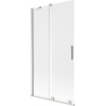 Mexen Velar dviejų dalių stumdomas dušo sienelė 100 x 150 cm, matinė, šlifuotas nikelis - 896-100-000-31-97