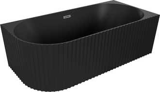 Mexen Gia laisvai stovinti kampe rifliuota dešinė 150 x 75 cm, juoda matinė, gun metal perpylimo įtaisas - 52701507571P-95