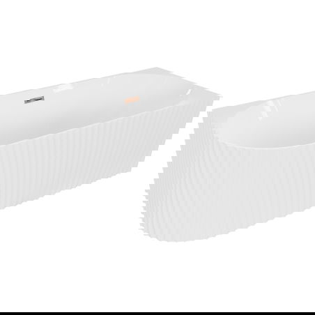 Mexen Gia laisvai pastatoma kampe rifliuota dešinė 170 x 80 cm, blizgi balta, persipylimas rožinis auksas - 52701708000P-60