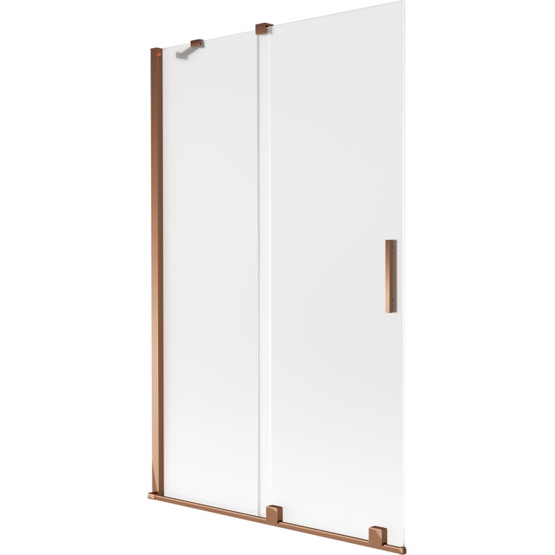 Mexen Velar vonios širmas 2-dalių stumdomas 110 x 150 cm, matinė danga, rožinis auksas - 896-110-000-31-60