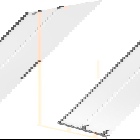 Mexen Velar vonios širmas 2-dalių stumdomas 110 x 150 cm, matinė danga, rožinis auksas - 896-110-000-31-60