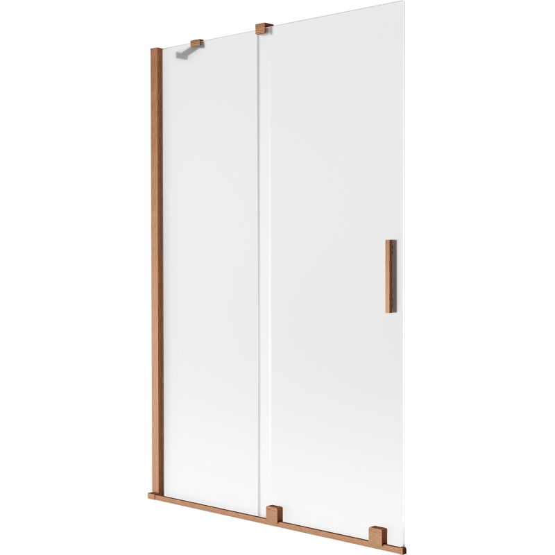 Mexen Velar dviejų dalių stumdomas vonios sienelė 110 x 150 cm, matinė, šlifuotas varis - 896-110-000-31-65