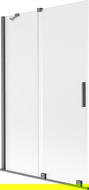 Mexen Velar dviejų dalių slankiojantis vonios ekranas 110 x 150 cm, matinė, šepetėlis ginklas pilkas - 896-110-000-31-66