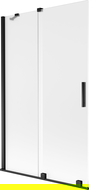 Mexen Velar 2-jų dalių nustumiamas vonios pertvara 110 x 150 cm, matinė, juoda - 896-110-000-31-70