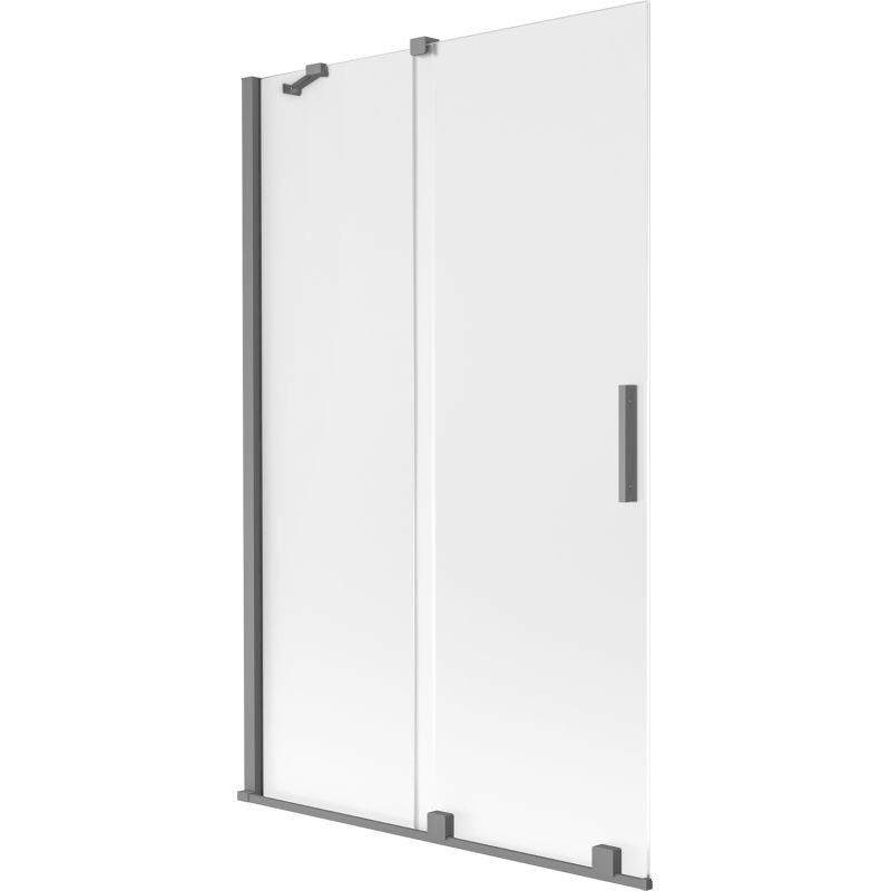 Mexen Velar dvigubas nustumiamas vonios ekranas 110 x 150 cm, matinė stiklo danga, gun metal - 896-110-000-31-95