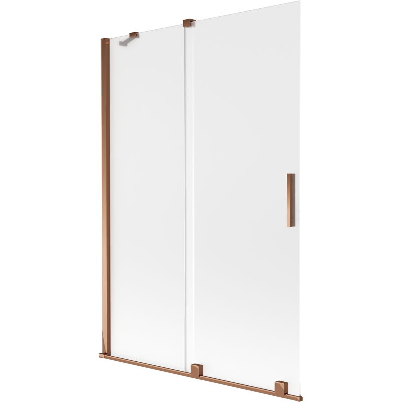 Mexen Velar dviejų dalių stumdomas vonios ekranas 120 x 150 cm, matinis, rožinis auksas - 896-120-000-31-60