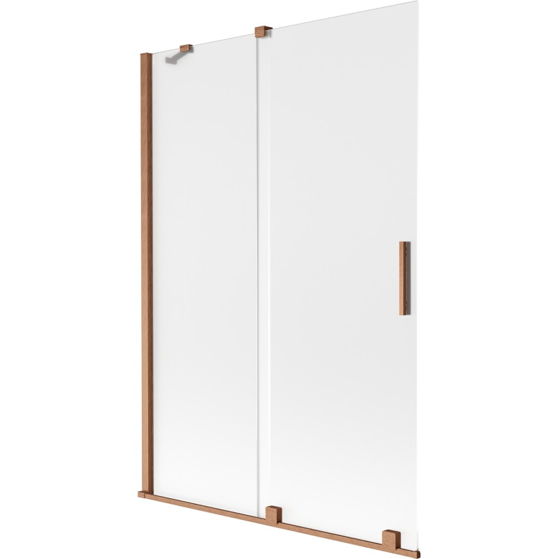 Mexen Velar 2 dalių stumdomas vonios ekranas 120 x 150 cm, matinis, šlifuotas varis - 896-120-000-31-65