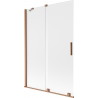 Mexen Velar 2 dalių stumdomas vonios ekranas 120 x 150 cm, matinis, šlifuotas varis - 896-120-000-31-65