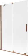 Mexen Velar 2 dalių stumdomas vonios ekranas 120 x 150 cm, matinis, šlifuotas varis - 896-120-000-31-65