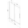 Mexen Velar 2 dalių stumdomas vonios ekranas 120 x 150 cm, matinis, šlifuotas varis - 896-120-000-31-65