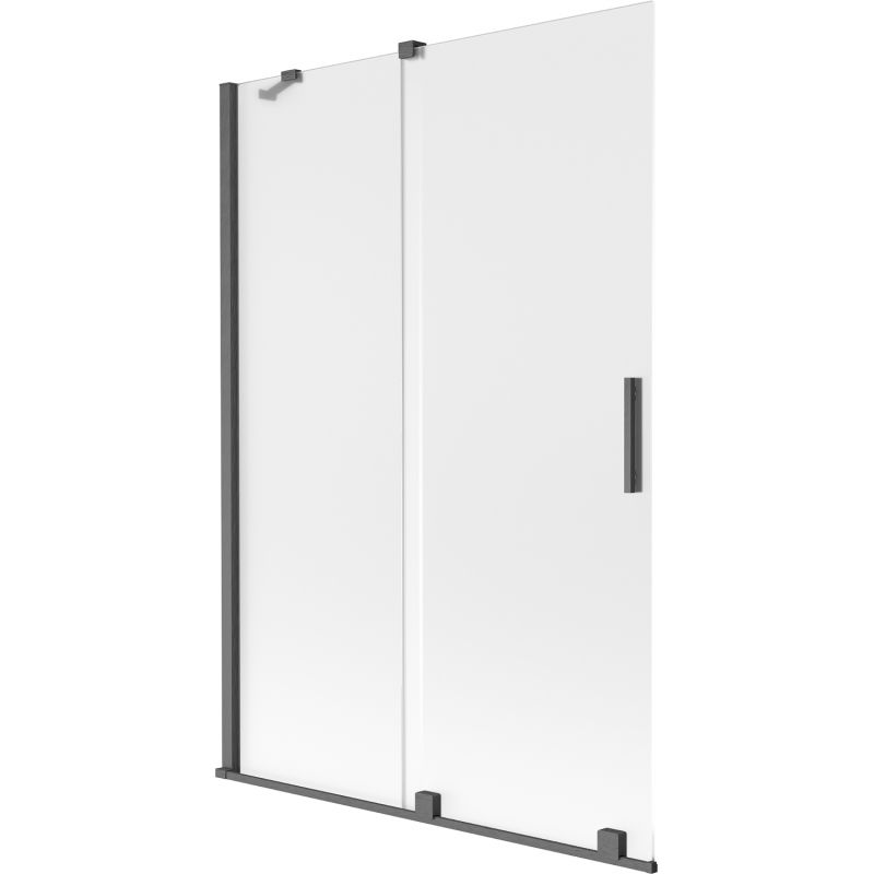 Mexen Velar vonios ekrano dviejų dalių stumdomos durys 120 x 150 cm, matinė, šlifuota ginklų pilka - 896-120-000-31-66