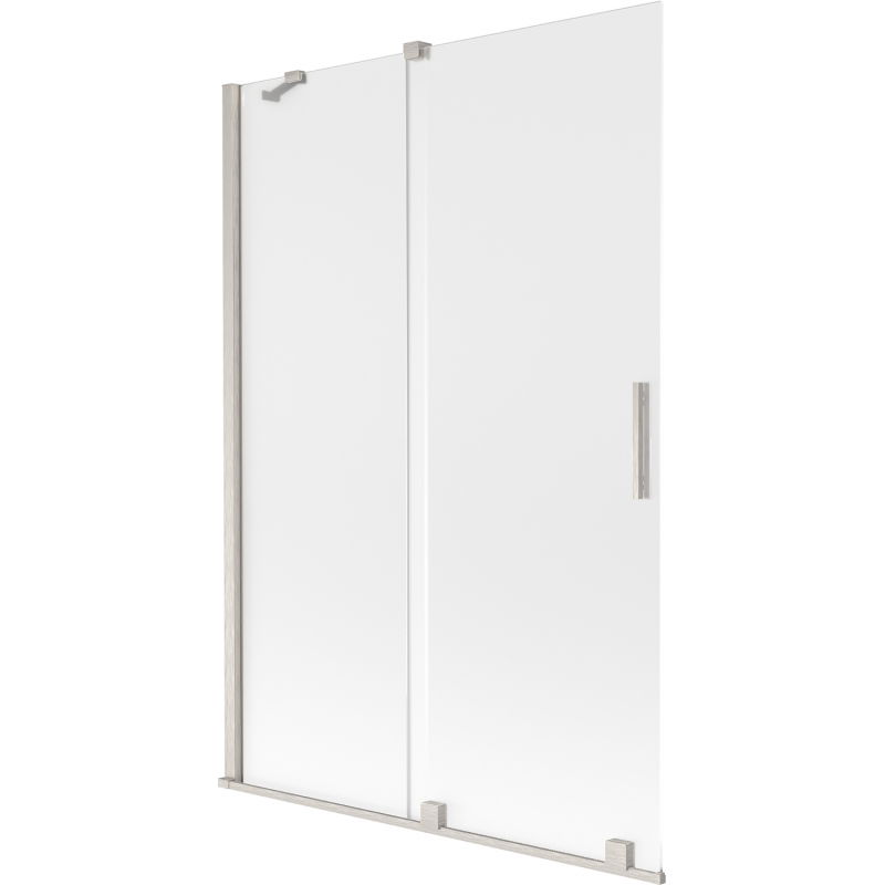Mexen Velar vonios ekrano dviejų dalių stumdomas 120 x 150 cm, šerkšnas, šlifuotas nikelis - 896-120-000-31-97