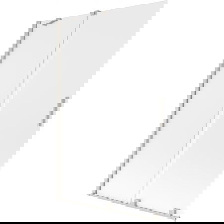 Mexen Velar vonios ekrano dviejų dalių stumdomas 120 x 150 cm, šerkšnas, šlifuotas nikelis - 896-120-000-31-97