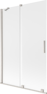 Mexen Velar vonios pertvara, 2-dalių slankiojančios durys, 120 x 150 cm, matinis stiklas, šlifuotas nikelis - 896-120-000-31-97