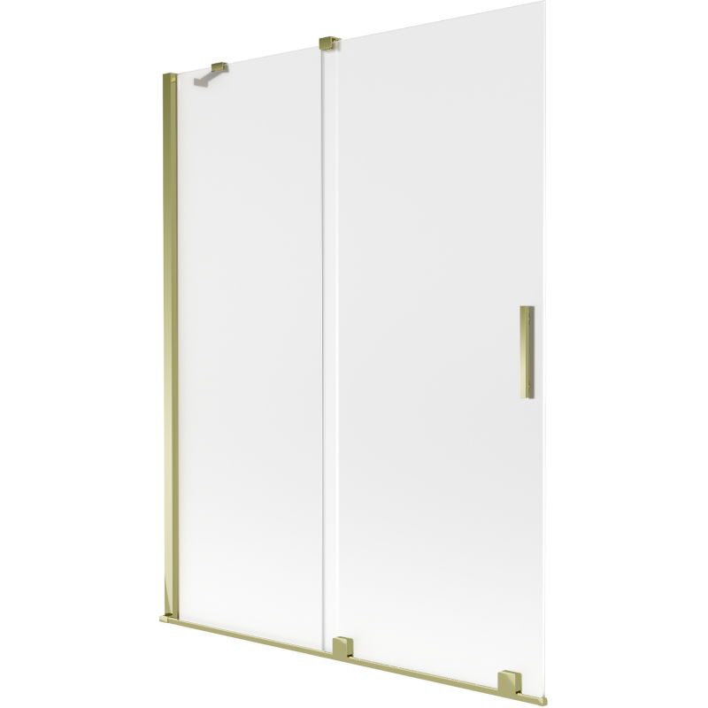 Mexen Velar 2-jų dalių stumdomas vonios ekranas 130 x 150 cm, matinė, auksinė - 896-130-000-31-50