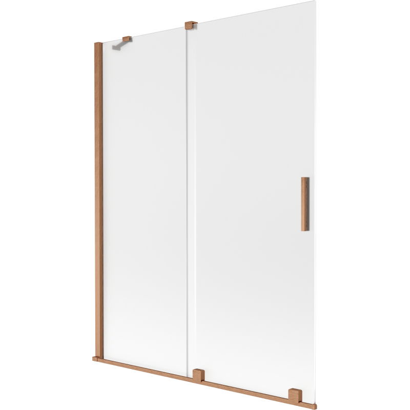 Mexen Velar 2-jų durų stumdomas vonios užsklandos ekranas 130 x 150 cm, matinė, šlifuota varis - 896-130-000-31-65