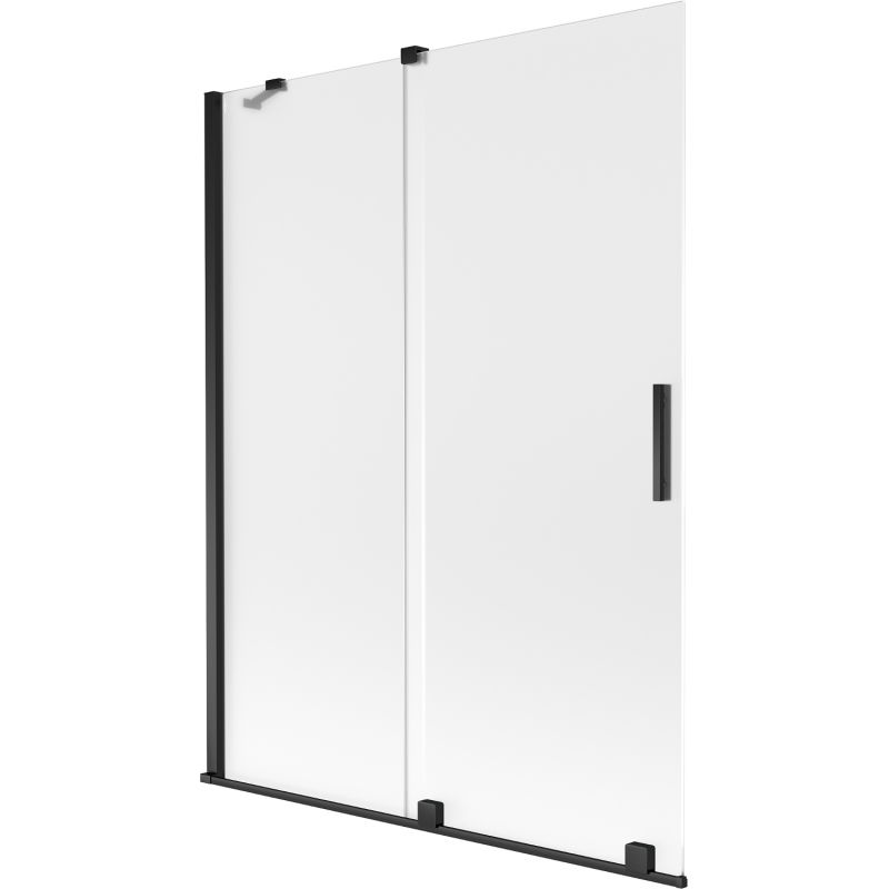 Mexen Velar dvivėris slankiojantis vonios pertvaras, 130 x 150 cm, matinė, juoda - 896-130-000-31-70