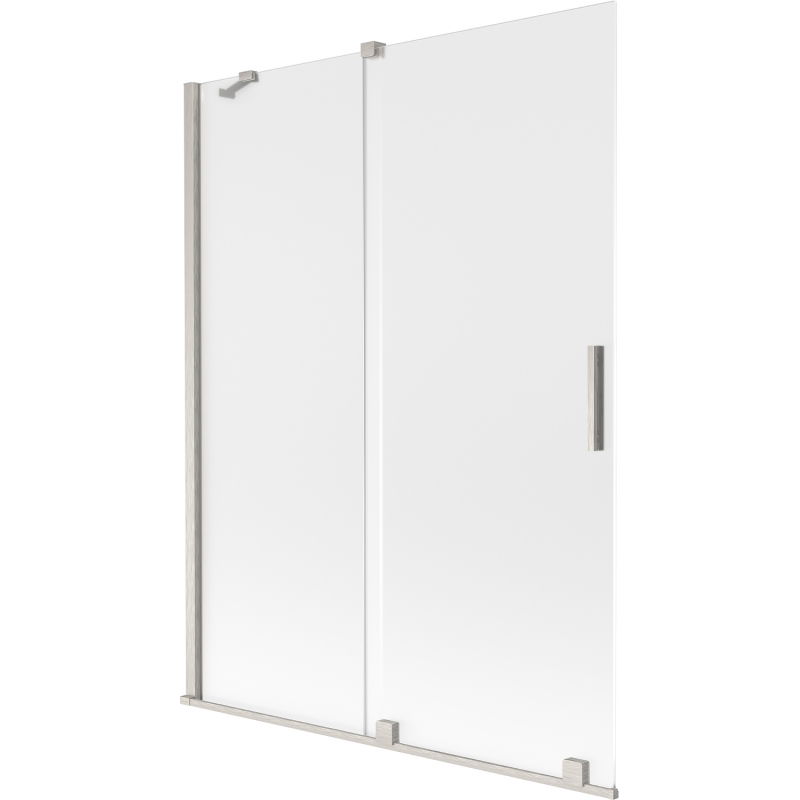 Mexen Velar dušo dušo durys su dviem slankiojančiais 130 x 150 cm, matinės, šepečiu nikeliu - 896-130-000-31-97