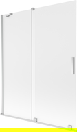 Mexen Velar vonios ekranas, 2 dalių, stumdomas 140 x 150 cm, matinis, chromas - 896-140-000-31-01