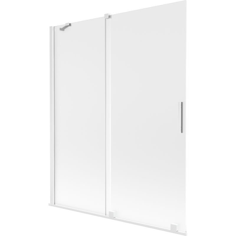 Mexen Velar dviejų sparnų stumdomos dušo durelės 140 x 150 cm, matinės, baltos - 896-140-000-31-20
