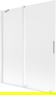 Mexen Velar dviejų sparnų stumdomos dušo durelės 140 x 150 cm, matinės, baltos - 896-140-000-31-20